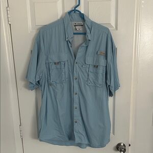 Columbia PFG Men's Sky Blue Fishing Shirt